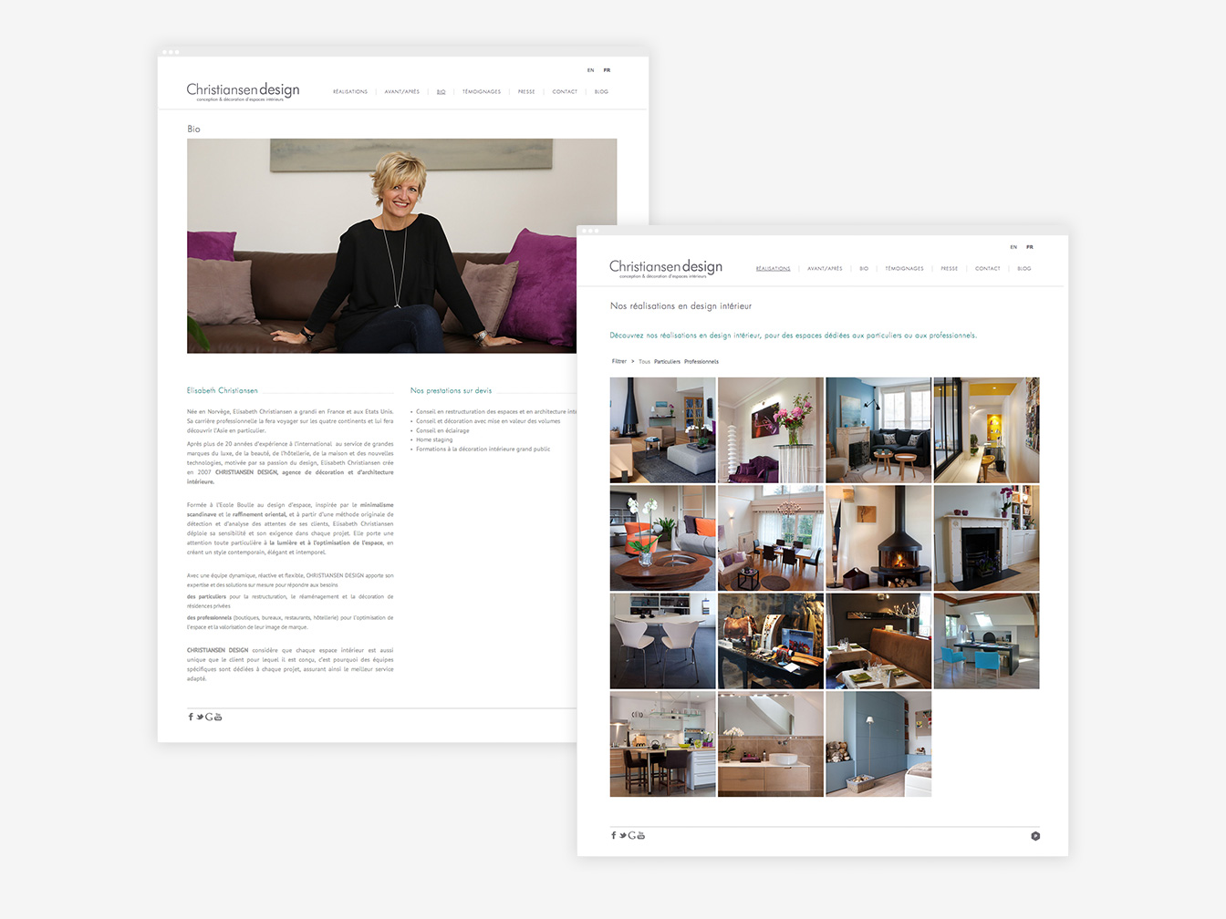 Christiansen design - Site Web Détails